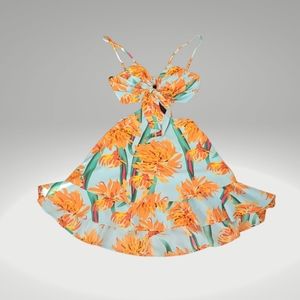 Summer Cutout Dress with Built-in Bralette and Flowy Skirt for Dancing